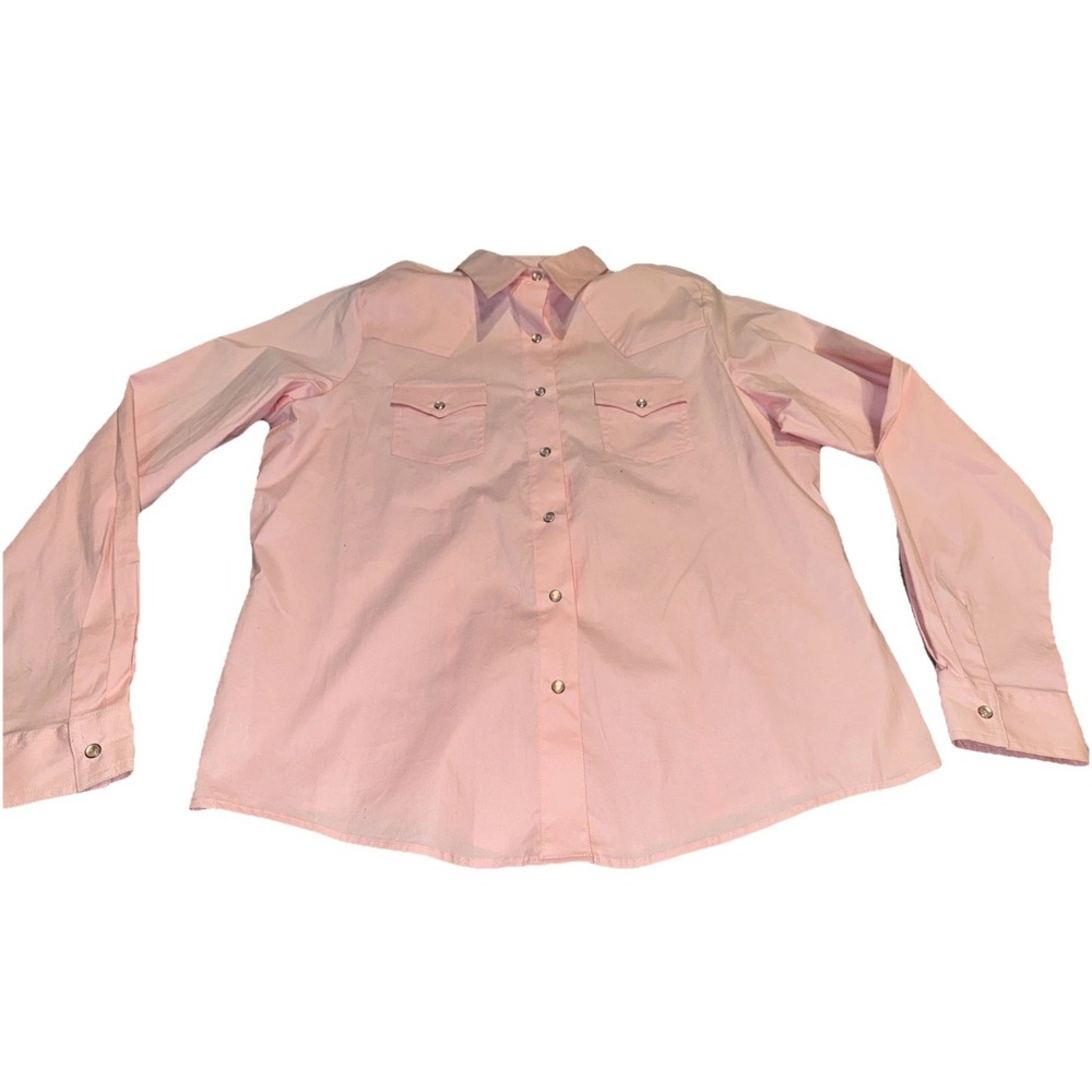 Rockies Western Shirt Womrns Sz XL X-Large‎ Pink Snap Shirt Long Sleeve Vtg